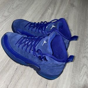 Blue Suede Jordan 12as